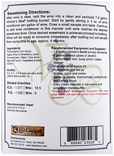 Vintner's Best 3928 Home Brew Ohio Vintners Best Fruit Wine Base, Strawberry, 128 Oz.,Red #TOP1