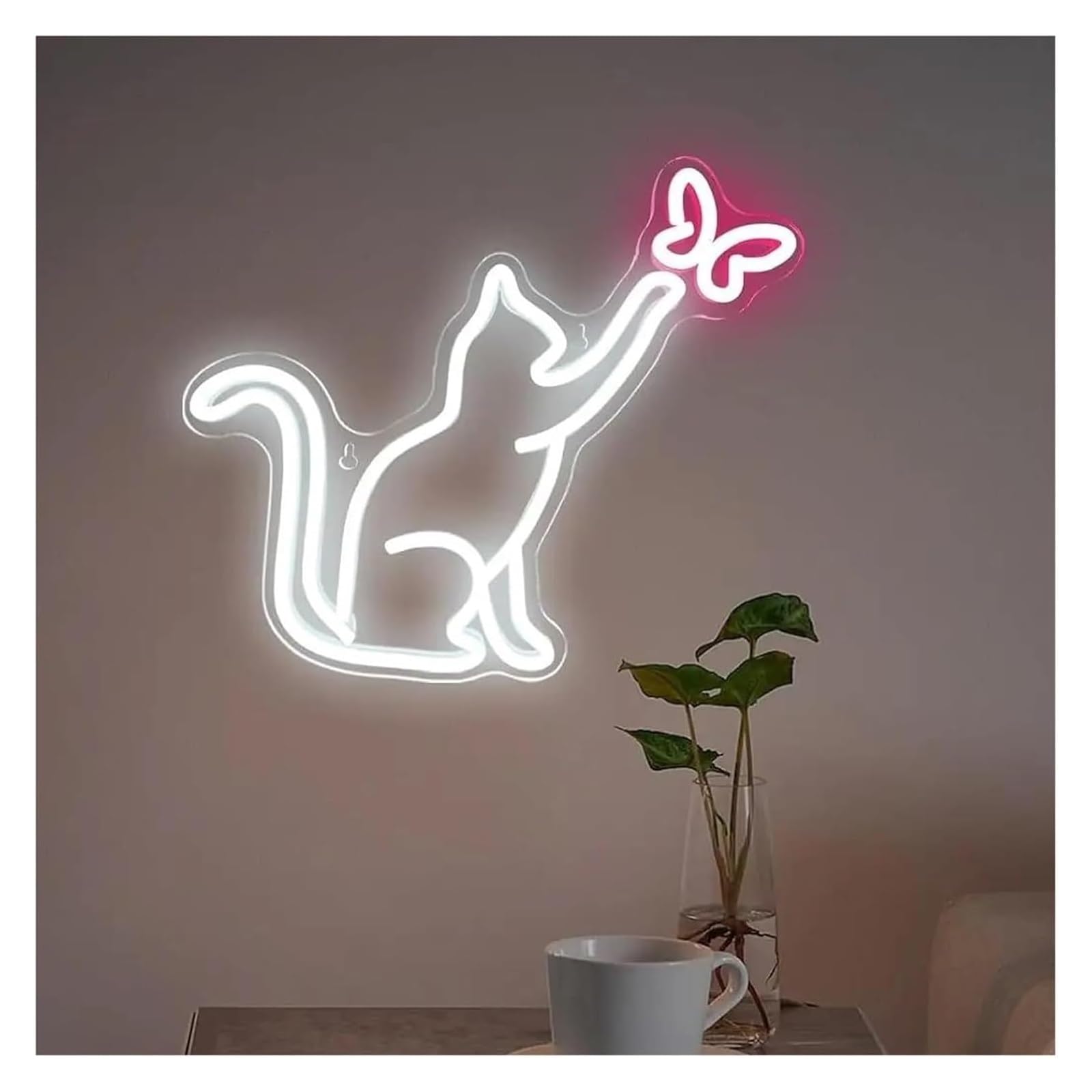 Generico Per la decorazione della festa del segno al neon Gatto per il per alimentato