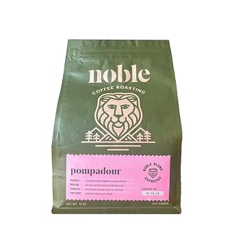 Pompadour Elegant Espresso - Roasted by Noble Coffee Roasting - Whole Bean Coffee - 12 Ounce Bag