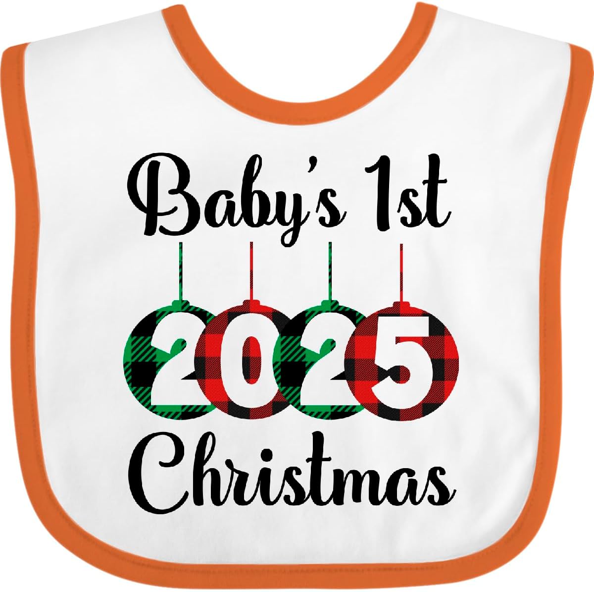 inktastic Babys 1st Christmas 2025 Baby Bib