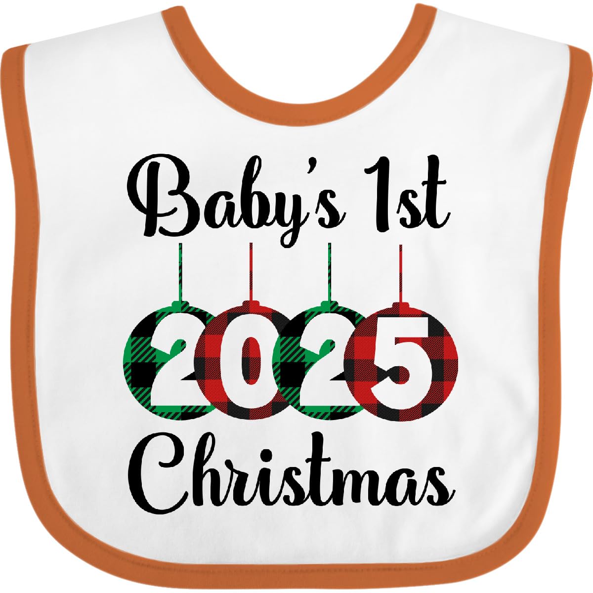 inktastic Babys 1st Christmas 2025 Baby Bib