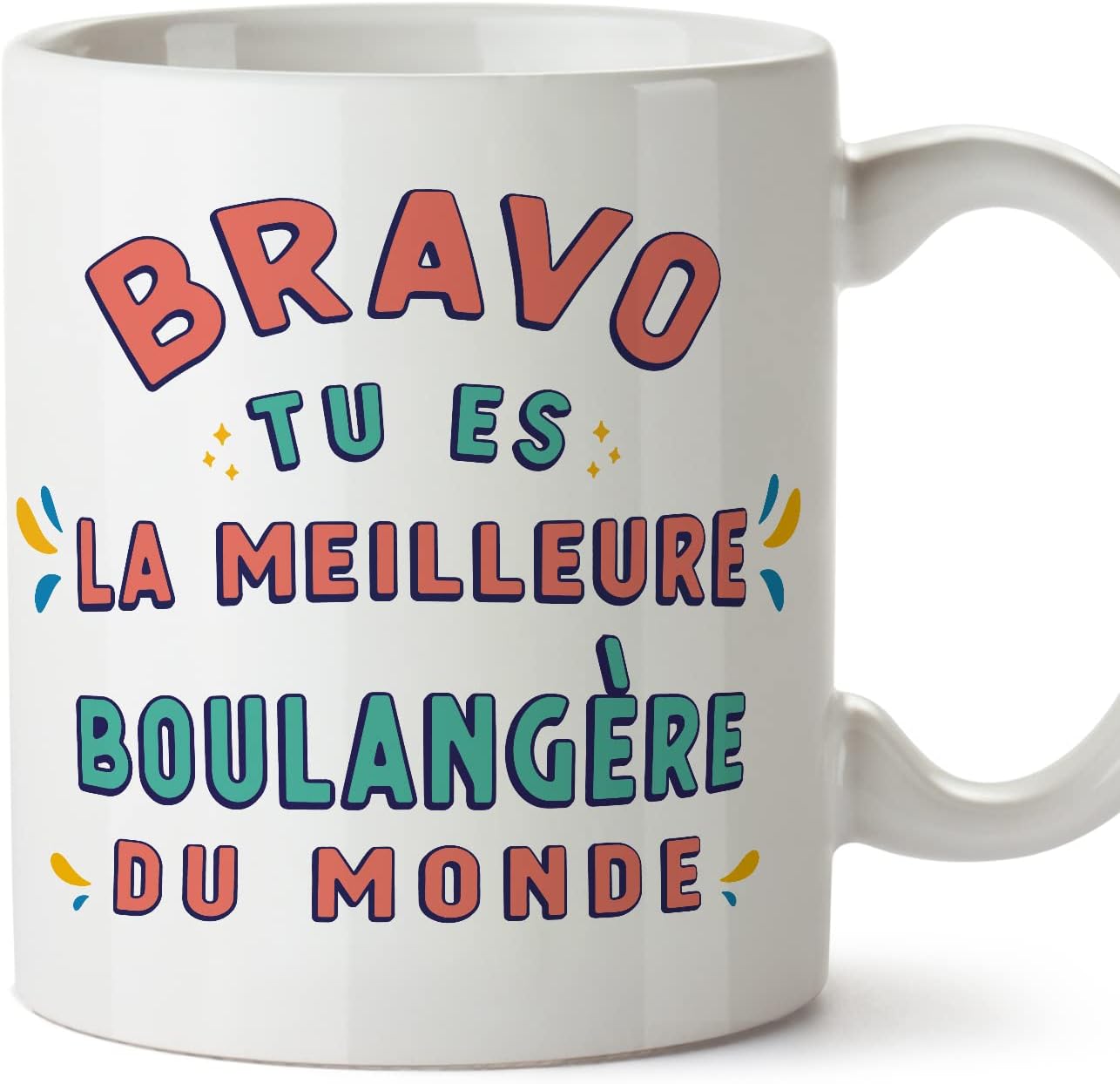MUGFFINSBaker Woman Mug - in French - Bravo tu ES le Meilleur - Funny Gift for Colleagues - Ceramic 11oz Mug