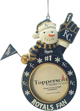 Officially Licensed MLB Snowman #1 Fan Photo Frame Ornament Kansas City Royals