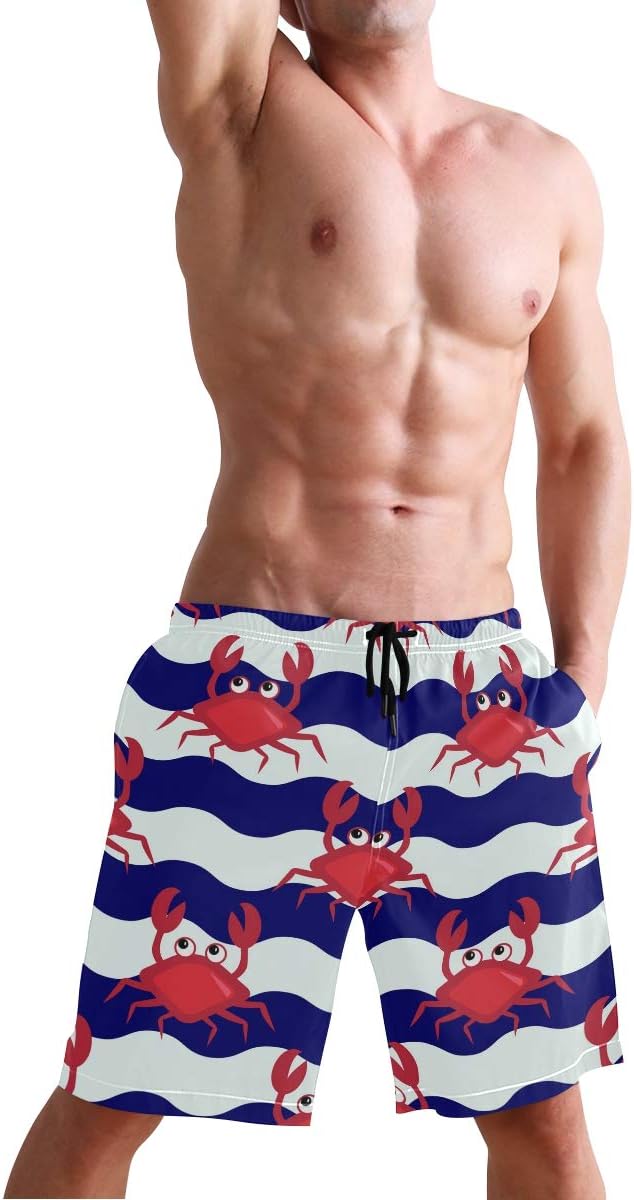 Men's Cow Print Shorts Drawstring Swim Trunks with Pockets and Mesh Lining
