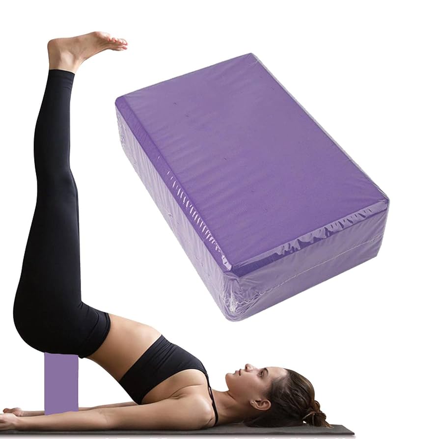 Blocchi Yoga In Schiuma EVA Alta Densità - Set Di 2 Mattone Yoga Viola Per Allenamento, Stretching, Fitness E Meditazione - Antiscivolo - Foto 7