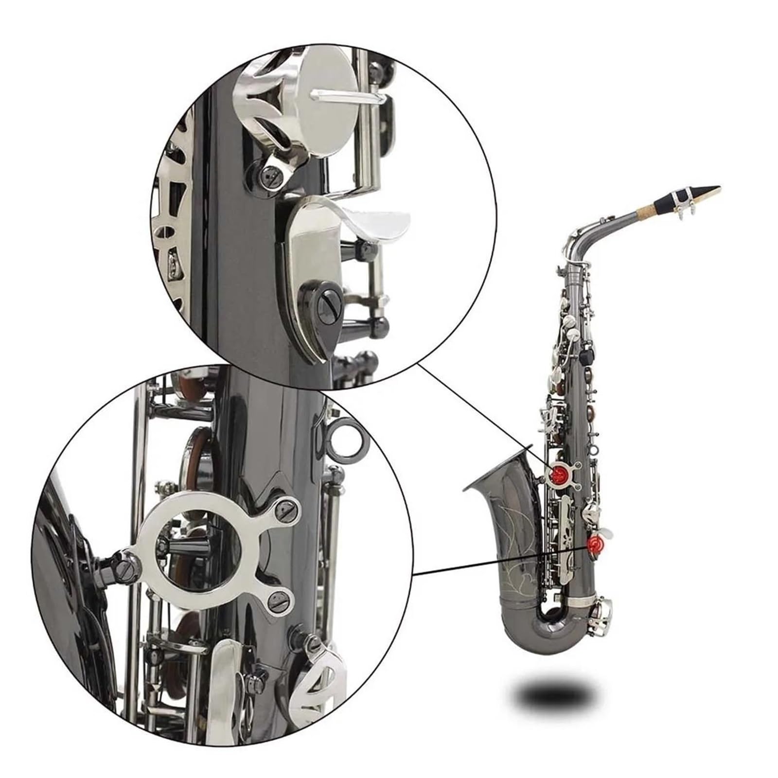 Saksofony Saksofon Profesjonalny Es Altowy Niklowany Na Czarno(Saxophone)