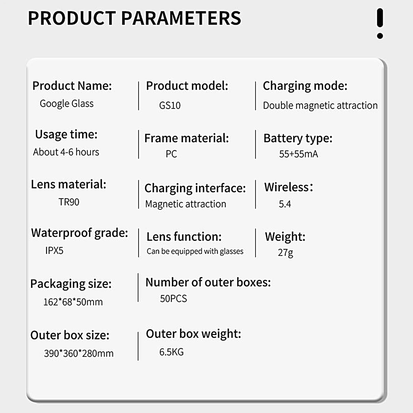 Lunettes intelligentes – Lunettes élégantes alimentées par l'IA pour une connectivité intelligente | 14,5 x 5 cm, monture légère de 40 g avec batterie longue durée de 8 heures, lunettes audio