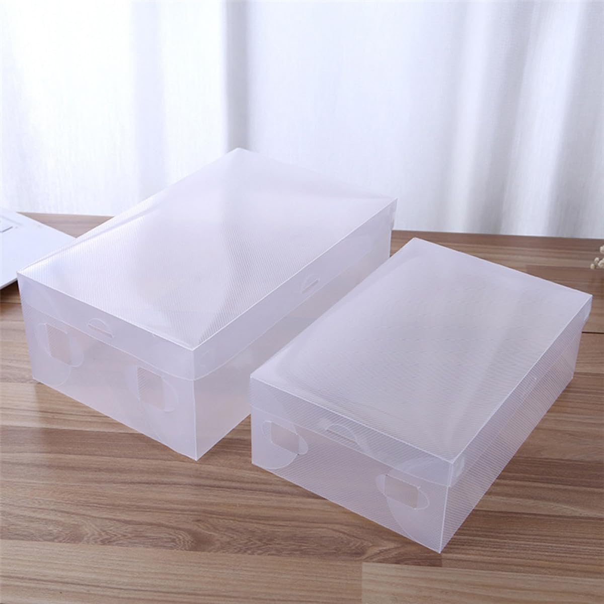 6 Scatole Portascarpe Trasparenti Coperchio, Contenitori per Scarpe Uomo e Stivali, Dimensioni 28x18x10 Cm, per Armadio e Organizzazione Casa