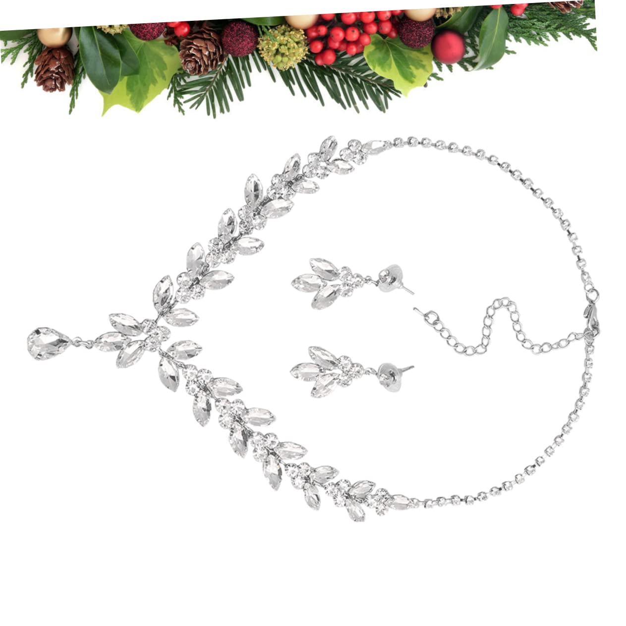 ifundom 3juegos Joyería De Boda Para Novia Conjunto De Collar De Rhinestone y Pendientes Elegantes Para Vestido De Boda Accesorios De Fiesta Para Mujer Collar Pendientes