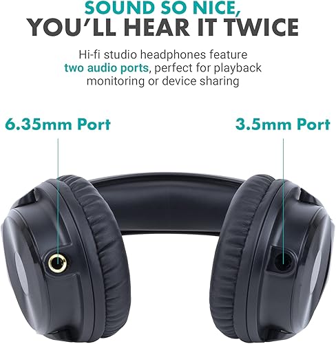 Miniatura 3 de Movo Paquete de micrófono de estudio y equipo de podcast, micrófono de condensador XLR de 0.138 in y para cantar, auriculares de estudio con cable