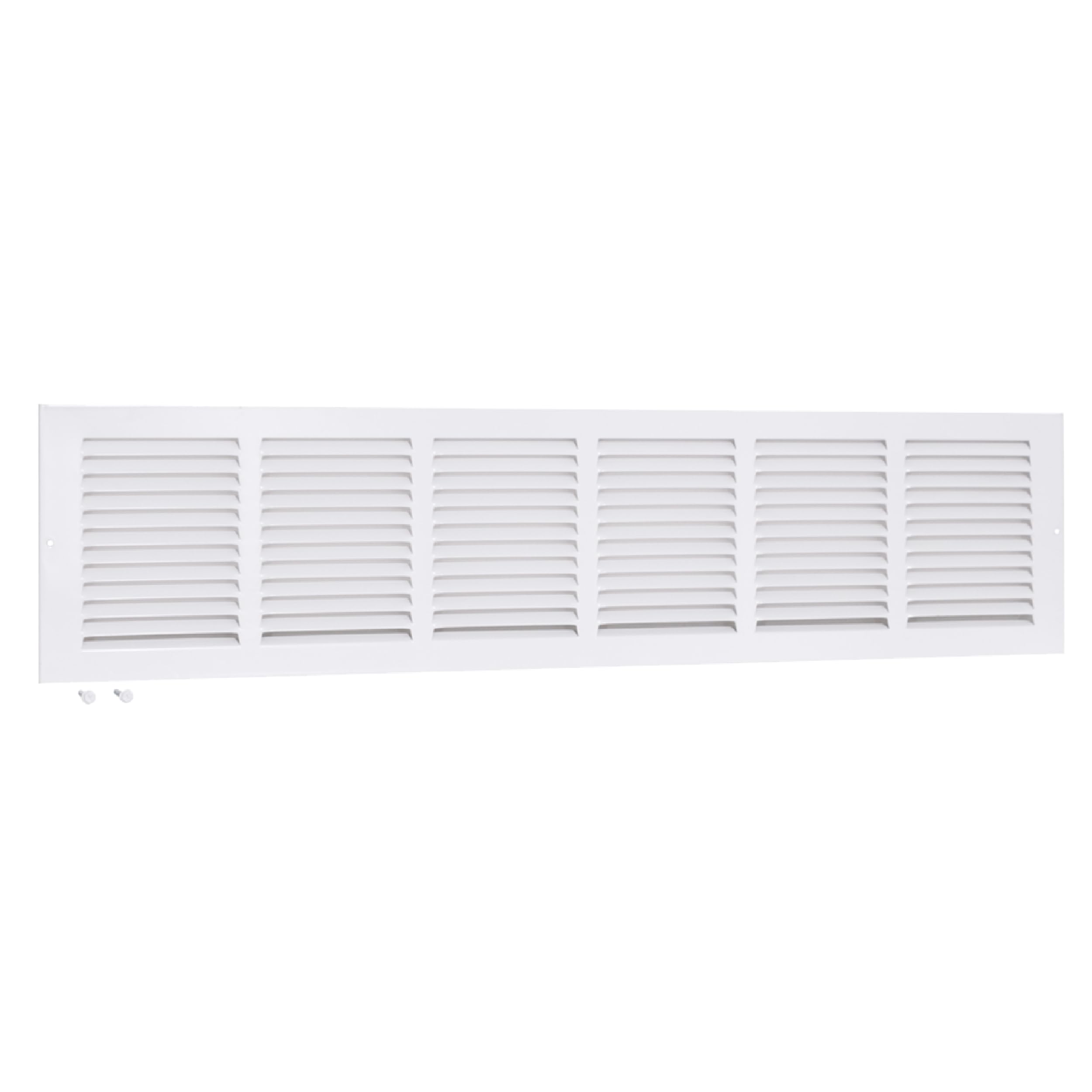 EZ-FLO 30 x 6 Inch (Duct Opening) Return Air Vent Cover for Wall or Ceiling, Solid Steel Return Air Grille, HVAC Vent Cover, White, 61630