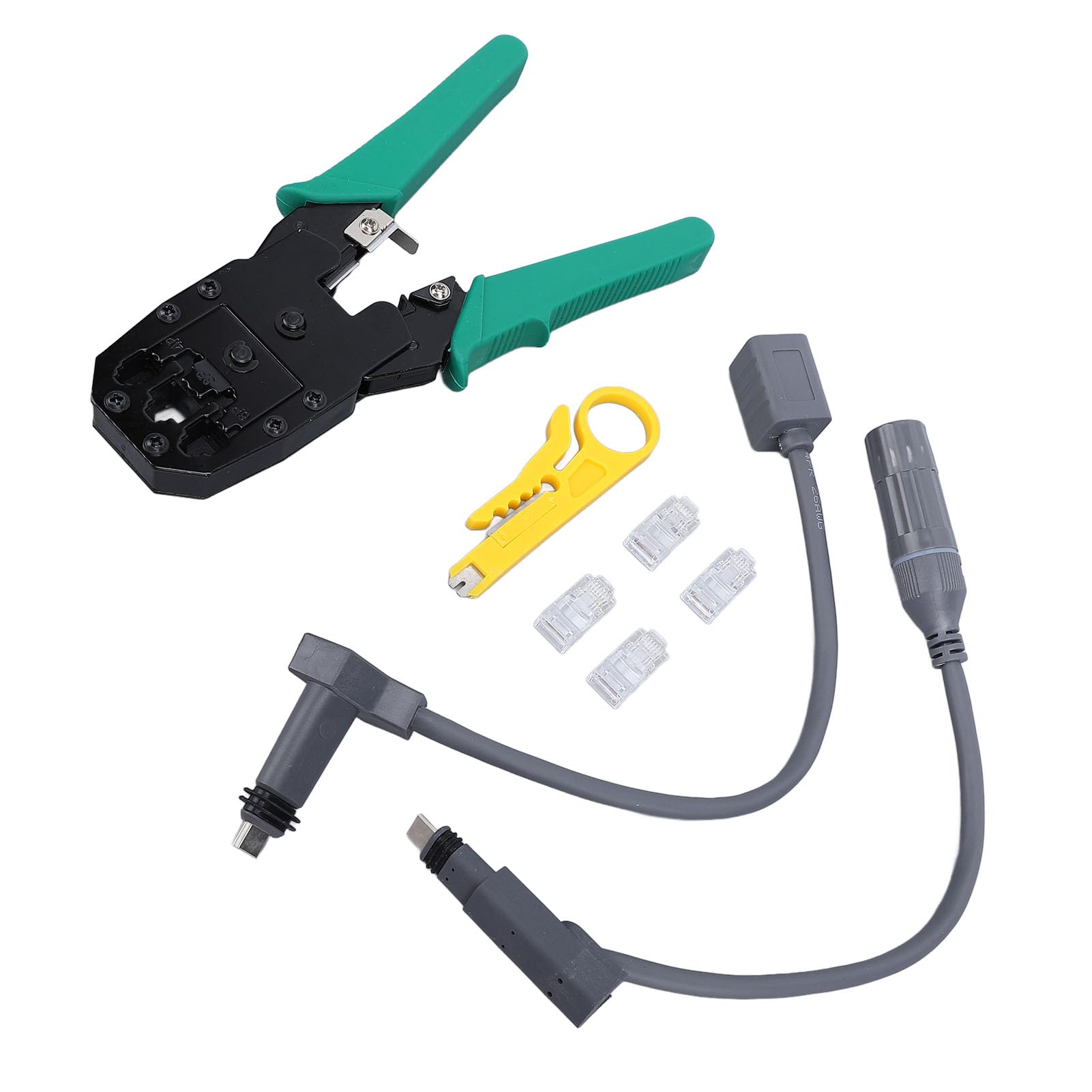 FTVOGUE Adaptateur SPX Prise vers RJ45, Kit d'extension de Câble étanche en Caoutchouc et Cuivre, Connecteur Mâle vers Femelle, 1200 Mbps pour Routeur d'antenne Parabolique Gen 2, Configuration
