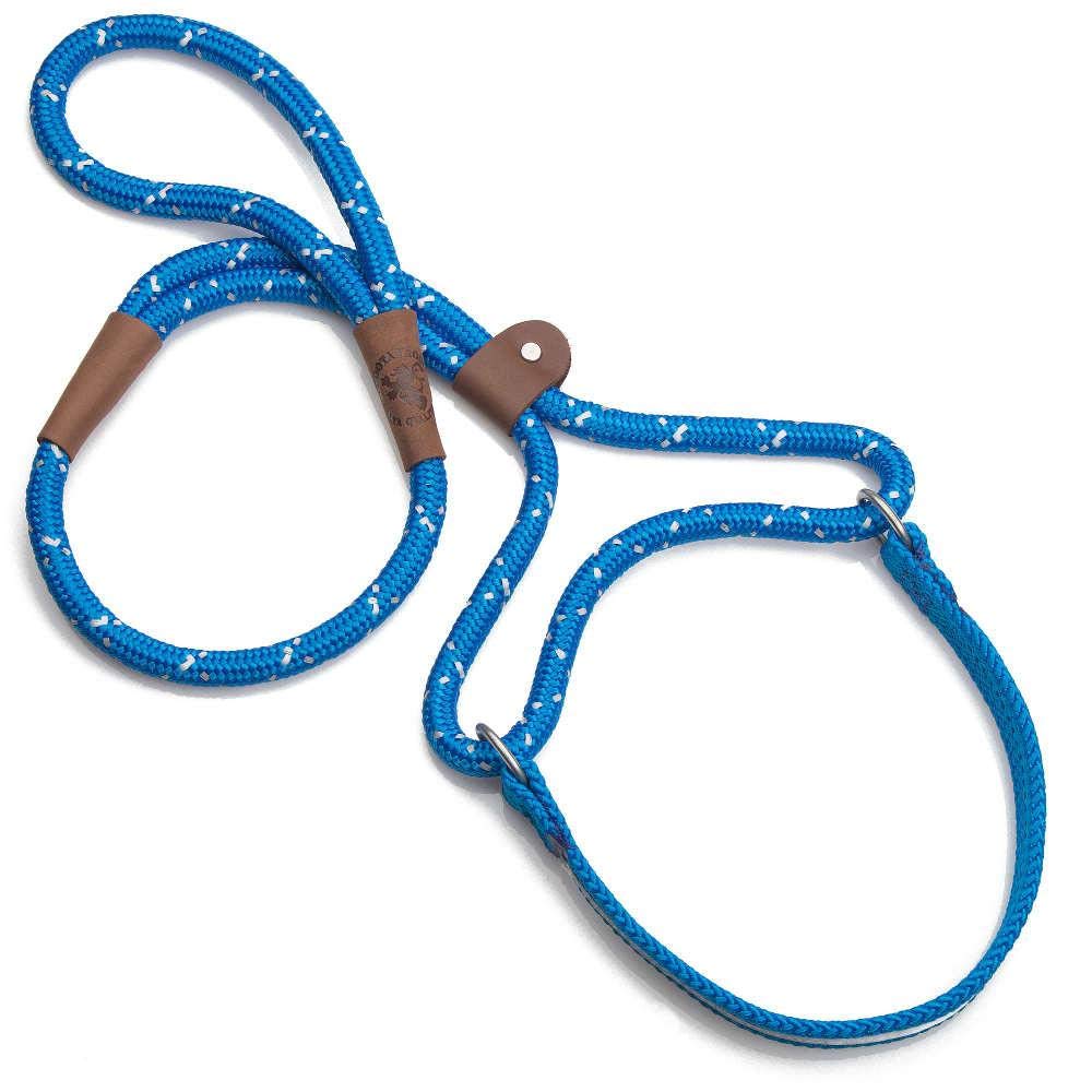 Mendota Pet Correa estilo martingale – Correa y collar Combo, fabricado en los Estados Unidos – Night Viz Blue, 1/2 pulgadas x 6 pies – para razas grandes