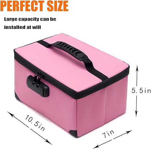 Miniatura 4 de KaAutoler Bolsa de cosméticos portátil con cerradura, organizador de maquillaje de viaje de gran capacidad, bolsas de maquillaje impermeables para