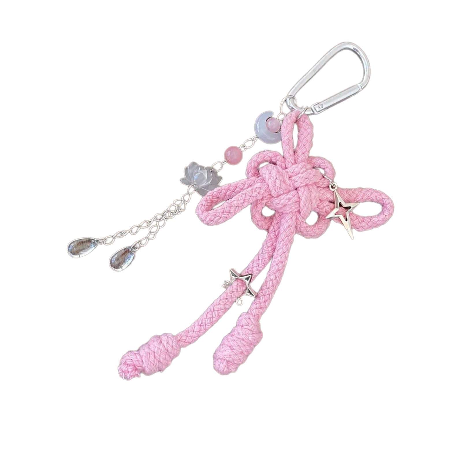 Maxtonser Handwoven Chinese Knot Keychain Traditional Auspicious Symbol Decoration With Alloy Carabiner For Bag Backpack Keys