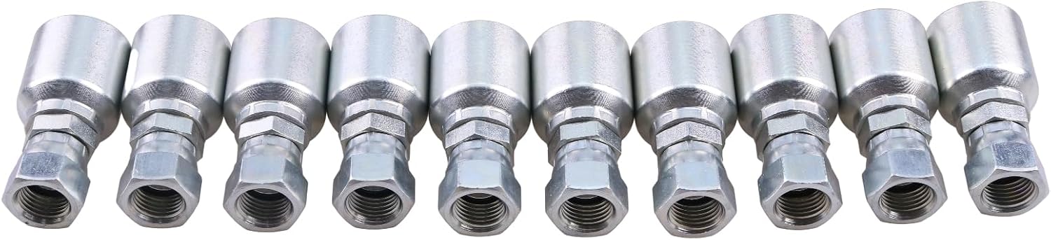 FridayParts 10 Pcs Replacement Hydraulic Hose Fitting 10643-6-6 1064366 With 3/8" JIC Female Swivel Fitting