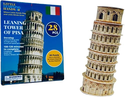 Rompecabezas 3D para adultos y niños Rompecabezas 3D de la torre inclinada de Pisa Kit de modelo de arquitectura de Italia Regalos de cumpleaños
