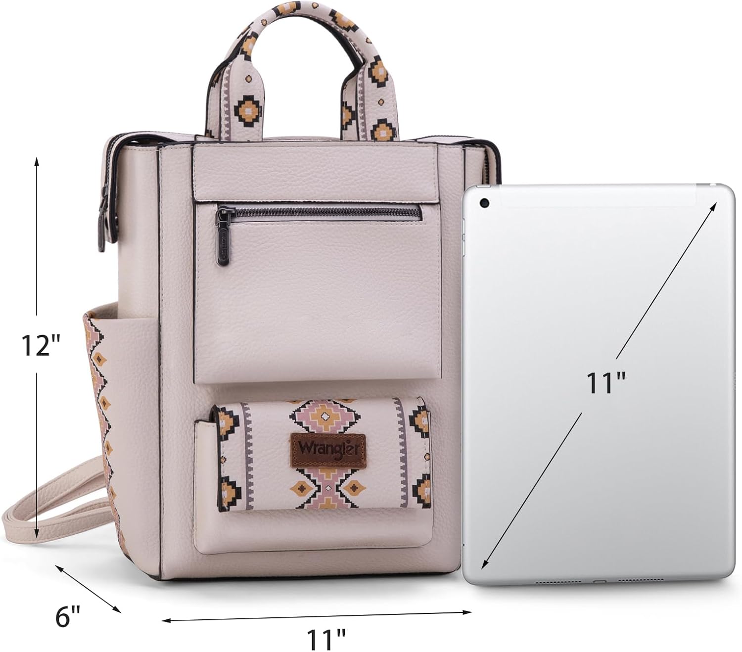 Montana West Wrangler Aztec Backpack Purse for Women Fashion Ladies Back Zip Anti Theft Convertible Backpack with Adjustable Strap - Image 3