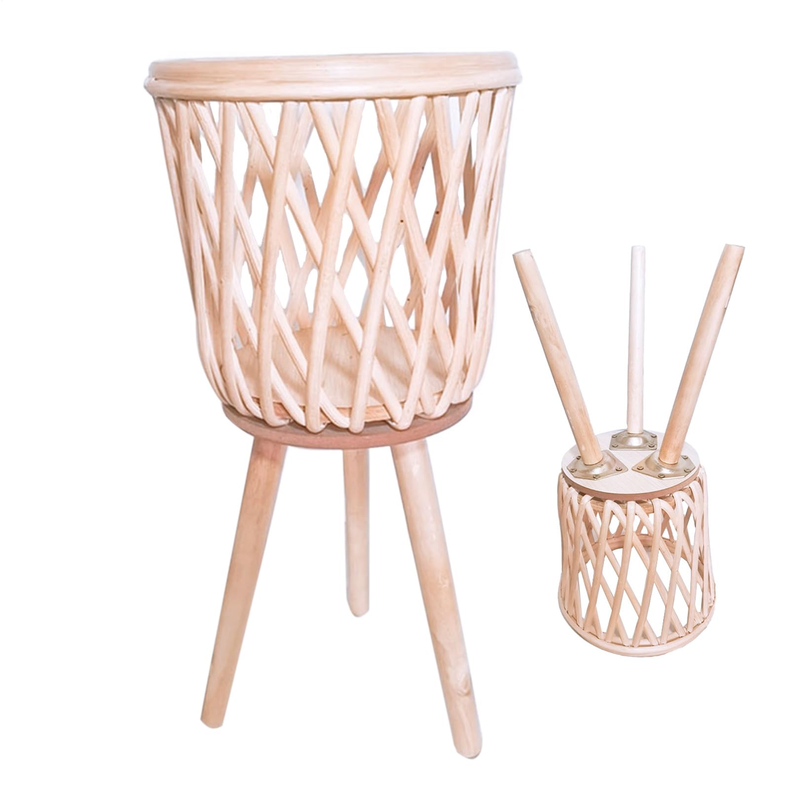 Support de Bohemian Wricker pour salon | Étagère boho fleurie déco de chambre