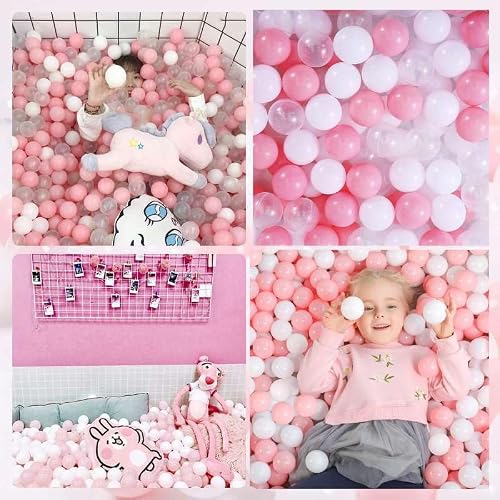 Pink Ball Pit Balls, Plastic Play Balls for Toddler Ball Pit,Soft Pit Balls for Toys,Crush Proof Ocean Balls for Playpen- Pink Pit Balls 50
