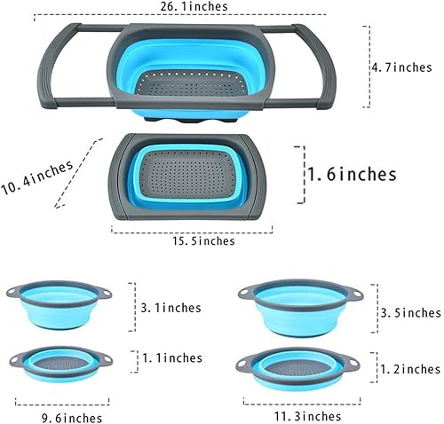 Miniatura 8 de CdyBox Nueva versión 11Pack Colador de cocina de silicona plegable con cuchara medidora de silicona plegable taza medidora cocina buenas