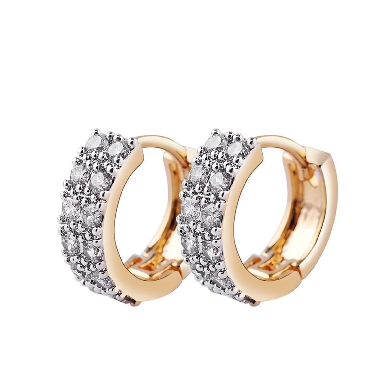 Pendientes de aro vintage para mujer, oro amarillo Au375, 9 K, Moissanit Hoop, pendientes de aro para mujer, pequeños oro 375