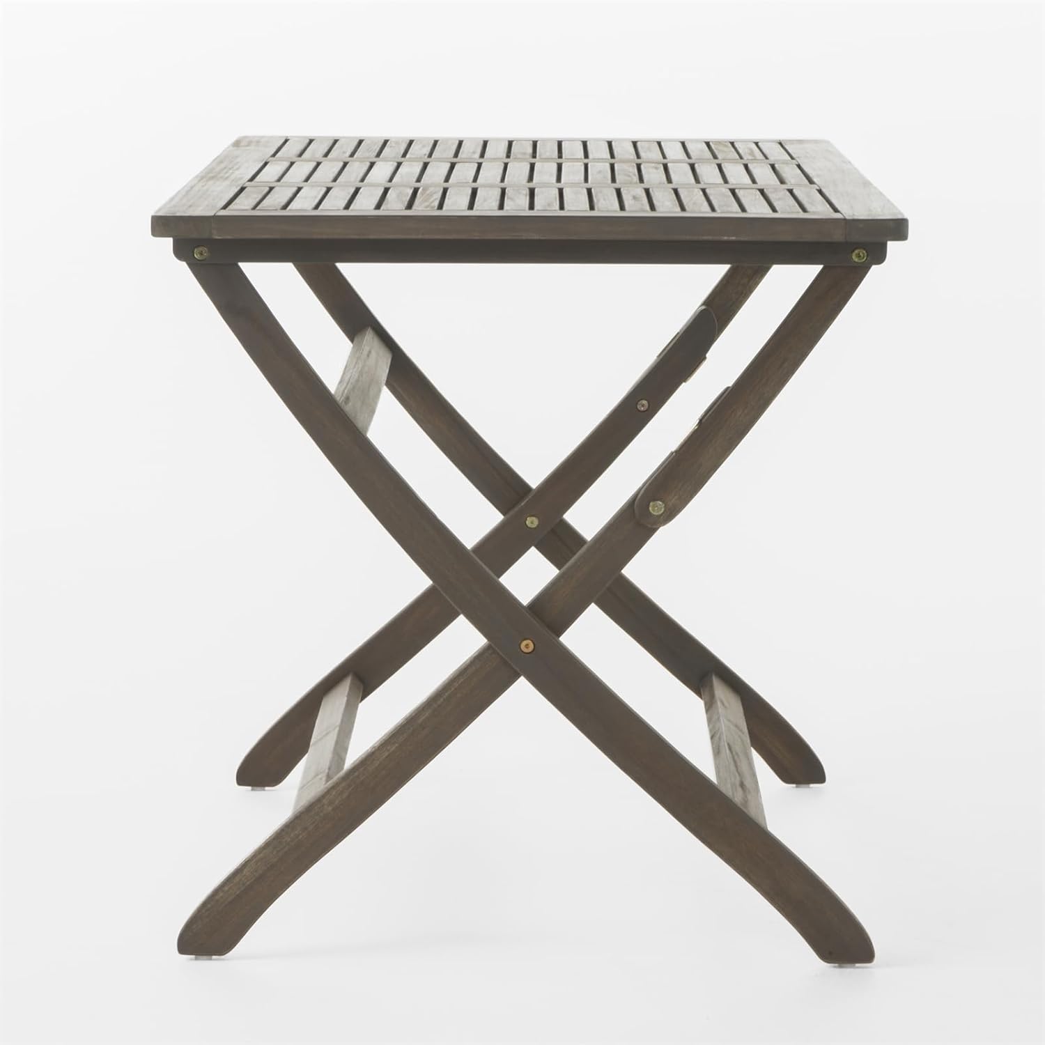 Modern Dining Table, Outdoor Side Table with Foldable Design, Stylish and Durable Desk with Slatted Top, with X Shaped Base Design, Perfect for Garden, Backyard and Patio
