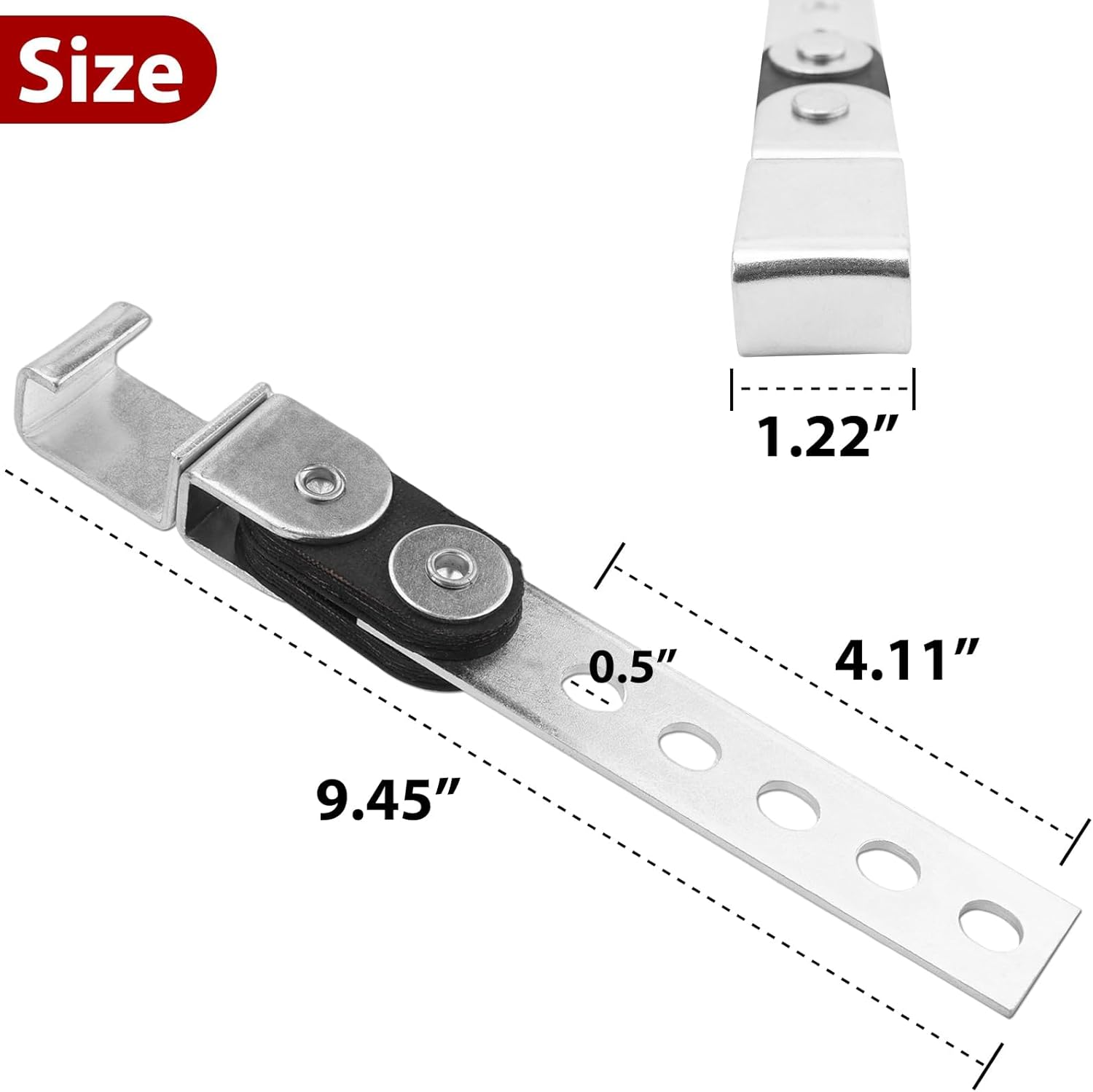 3" Exhaust Hangers Kit 12PC - 360° Swivel Clamps with Adjustable 2/4 Hole Brackets & 9.5" Bend Rods, Zinc Coated Complete Set for Muffler Pipe
