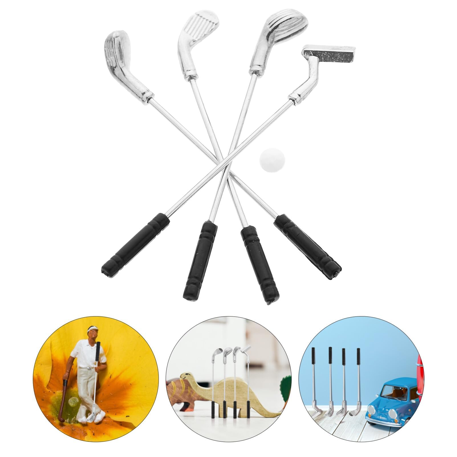 Dollhouse Miniature Golf Set Miniature Model Golf Club Mini Golf Clubs for Kids 1: 12 Doll House Toys Furniture Accessory - Image 3