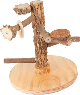 Mipcase Brinquedos Interativos De Mesa 1 Peça Brinquedos De Pássaros Pequenos Brinquedos De Mesa Brinquedos De Madeira Pássaros Naturais Poleiro Balanços De Papagaio Madeira De