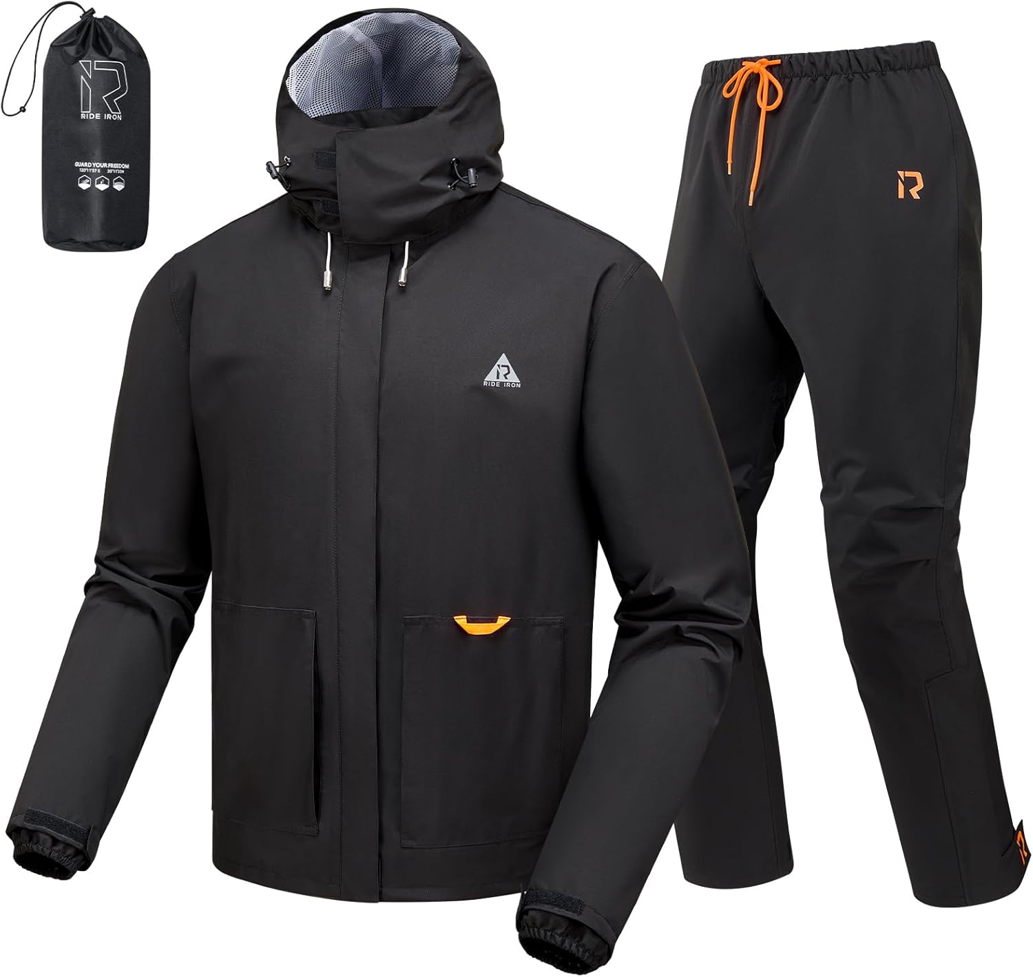 Rain Suit, Motorcycle Rain Gear for Men & Women Waterproof Jacket and Pants Breathable Reflective Raincoat for Fishing, Golf