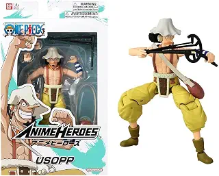Bandai Anime Heroes One Piece Figures Usopp Action Figure, 17cm Articulated Usopp Anime Figure with Extra Accessories, One Piece Action Figures Pirate Toys Range, Excellent Anime Gift