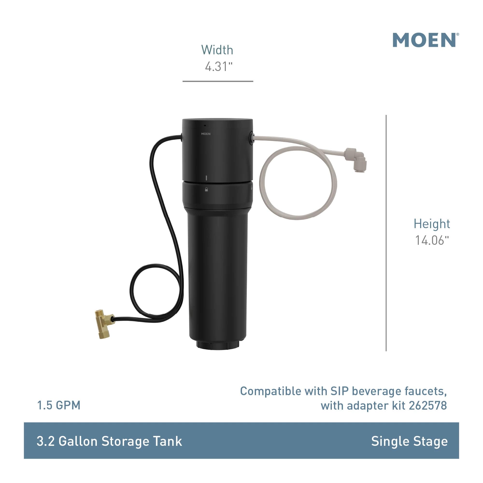 Moen Sistema avanzado de filtración de agua de carbono F9800, negro