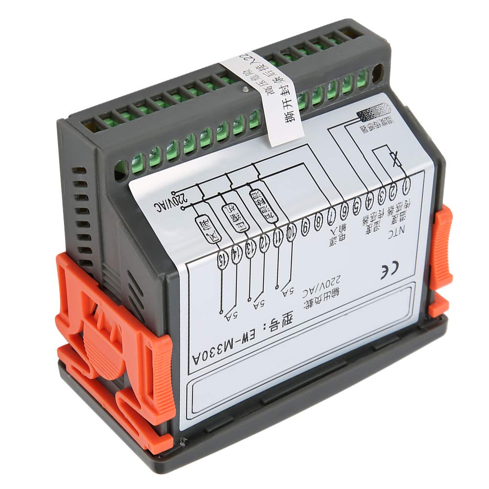 Hyuduo Termostato Digital, Controlador de Temperatura y Humedad de Doble LED EW M330A AC220V con Protección contra Roturas de Sensor, Termostato para Incubadora de Invernadero, Ventilación del Hogar
