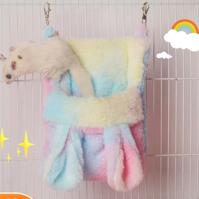 Foto 5 de 8 de Cama colgante de forro polar cálido para mascotas, para deslizadores de azúcar, desmontable, lavable
