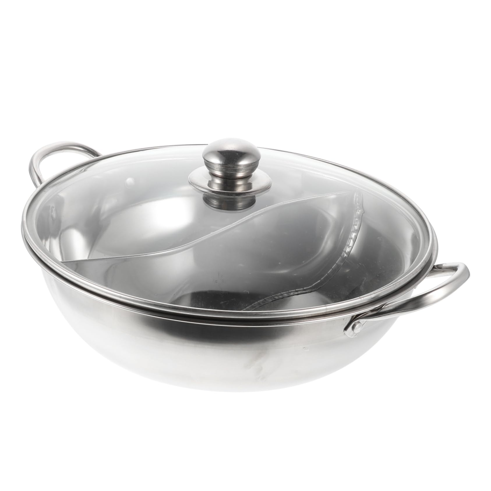 MAGICLULU 1 Set Mandarin Duck Pot Saucepot Divided Cooking Pan Induction Cooker Pot Divided Pan for Cooking Large Soup Pot Big Pot Hot Pot Stainless Steel Pots Big Soup Pot