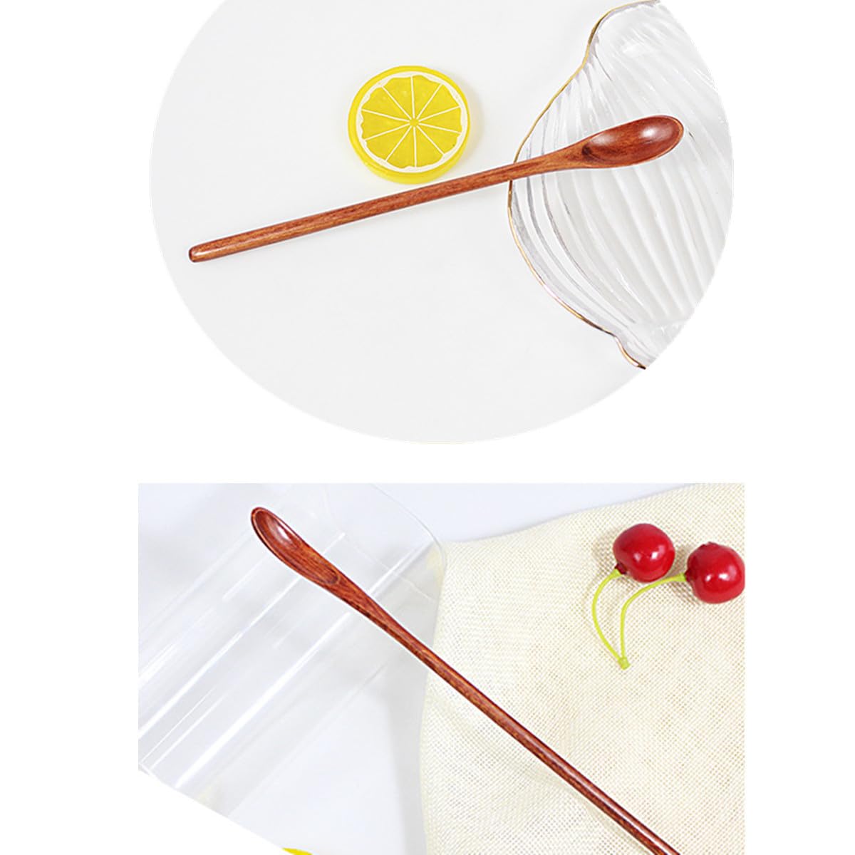 Cucharas mezcladoras de café de madera, 3 cucharas de mezcla de madera de mango largo, cucharas de degustación de mango largo para cocina, sopa, café, cóctel, mezcla de miel