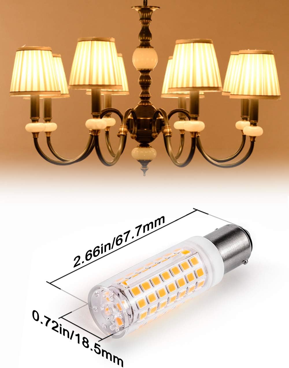 🛒 Crаzу Dеаlѕ Ziomitus BA15D Led Bulbs 120V Dimmable 6W,Double Contact DC Bayonet Base,2700K Soft Warm White,40W 50W 60W T3/T4 Halogen Equivalent,Dimmable BA15D LED for Sewing Machine Pendants Ceil Wall Light,5Pack