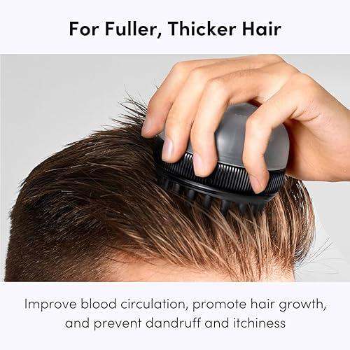 Miniatura 4 de Fancii Masajeador de cuero cabelludo para cabello húmedo y seco, cepillo de champú para cabello húmedo y seco, exfoliante para eliminar la caspa y