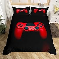 Vista 1 de Erosebridal - Conjunto de ropa de cama tamaño individual, de 2 piezas, 1 funda para edredón decorativa negra con estampado moderno de control