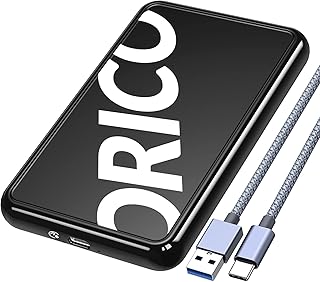 ORICO Trendy USB C Hard Drive Enclosure USB 3.2 Gen 2 to SATA III 6Gbps UASP External Hard Drive Enclosure for All 7mm 9.5mm 2.5 inch SATA SSD HDD Up to 8TB, Tool-Free, Black[CP25C3]