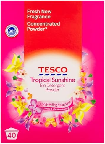 Tesco Tropical Sunshine Bio Detergent Powder, 40 Washes, 2kg, Concentrated Formula
