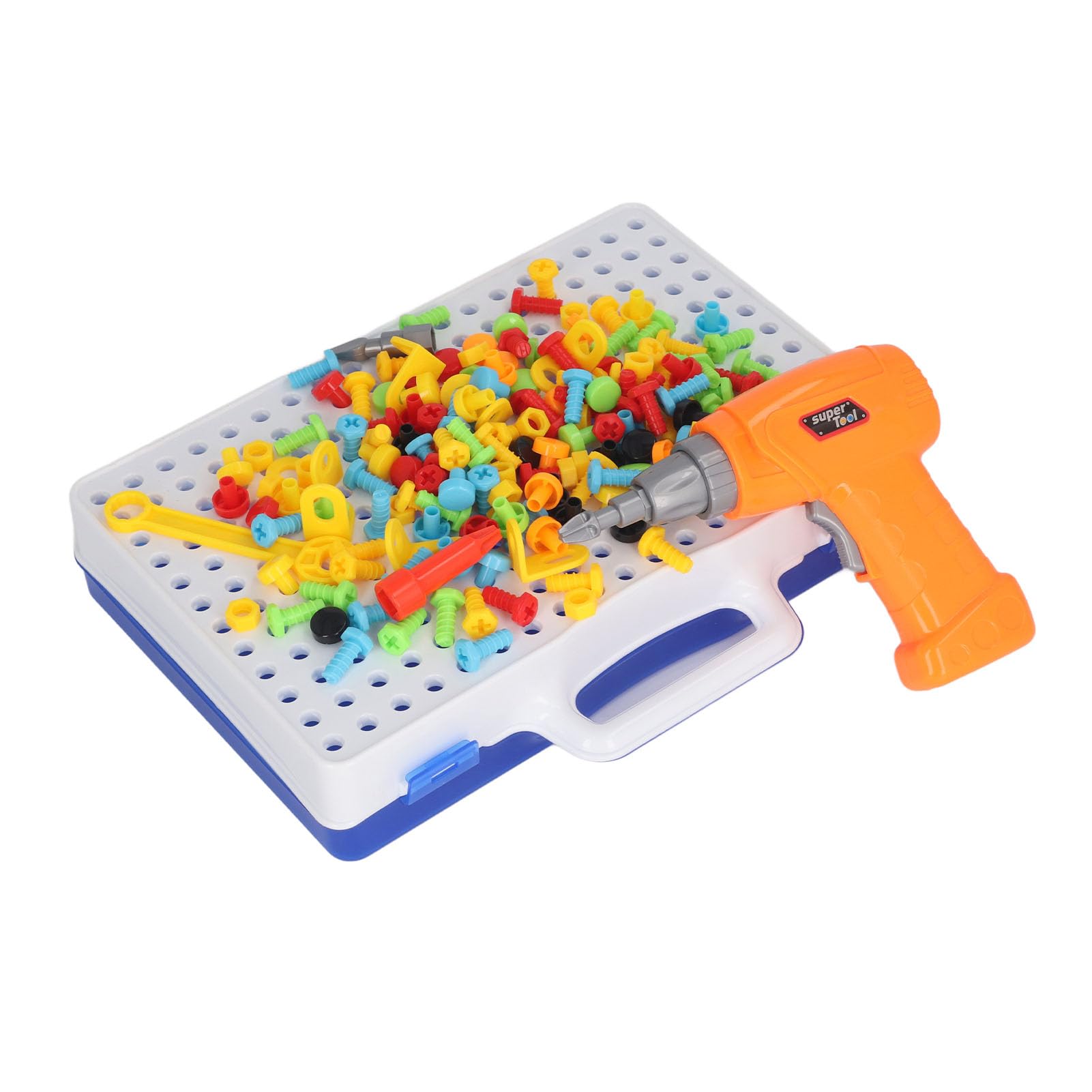 Kit de Juguetes de Construcción de Herramientas de Taladro y Destornillador de 239 Piezas, Juego de Rompecabezas Educativo y Creativo para Niños, Juego de Construcción Seguro Colorido,