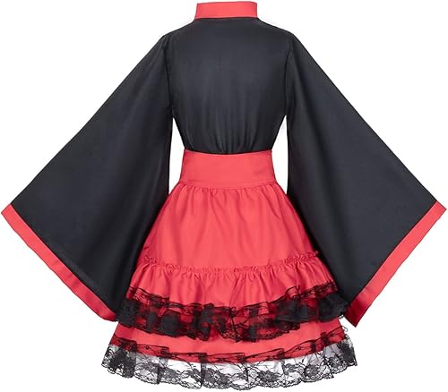 Miniatura 3 de Disfraz de anime japonés rojo y blanco Kimono Fox Cosplay con calcetines