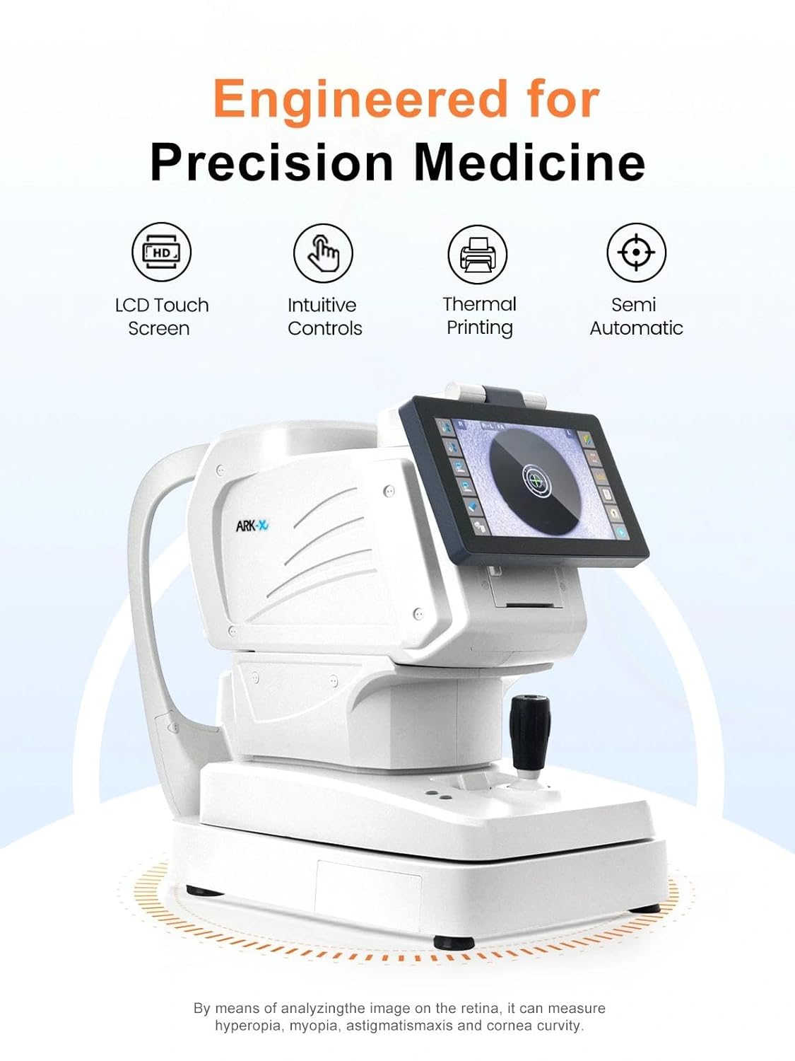 Auto Refractometer with Keratometer, Autorefractometer for Accurate Optometry, Manual Operation for Enhanced Control, with 9-inch LCD Display & Built-in Printer