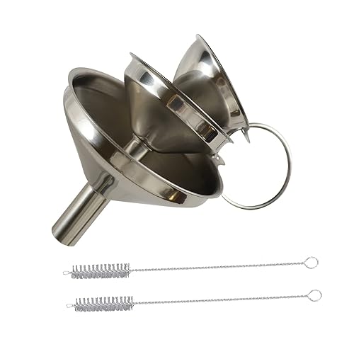Miniatura 3 de Juego de 6 embudos de acero inoxidable para uso en cocina, embudos pequeños de metal para llenar botellas pequeñas, embudo de kichen, juego de 3