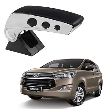 Oshotto Dual Tone Car Armrest Console Black & Chrome Compatible with Toyota Innova