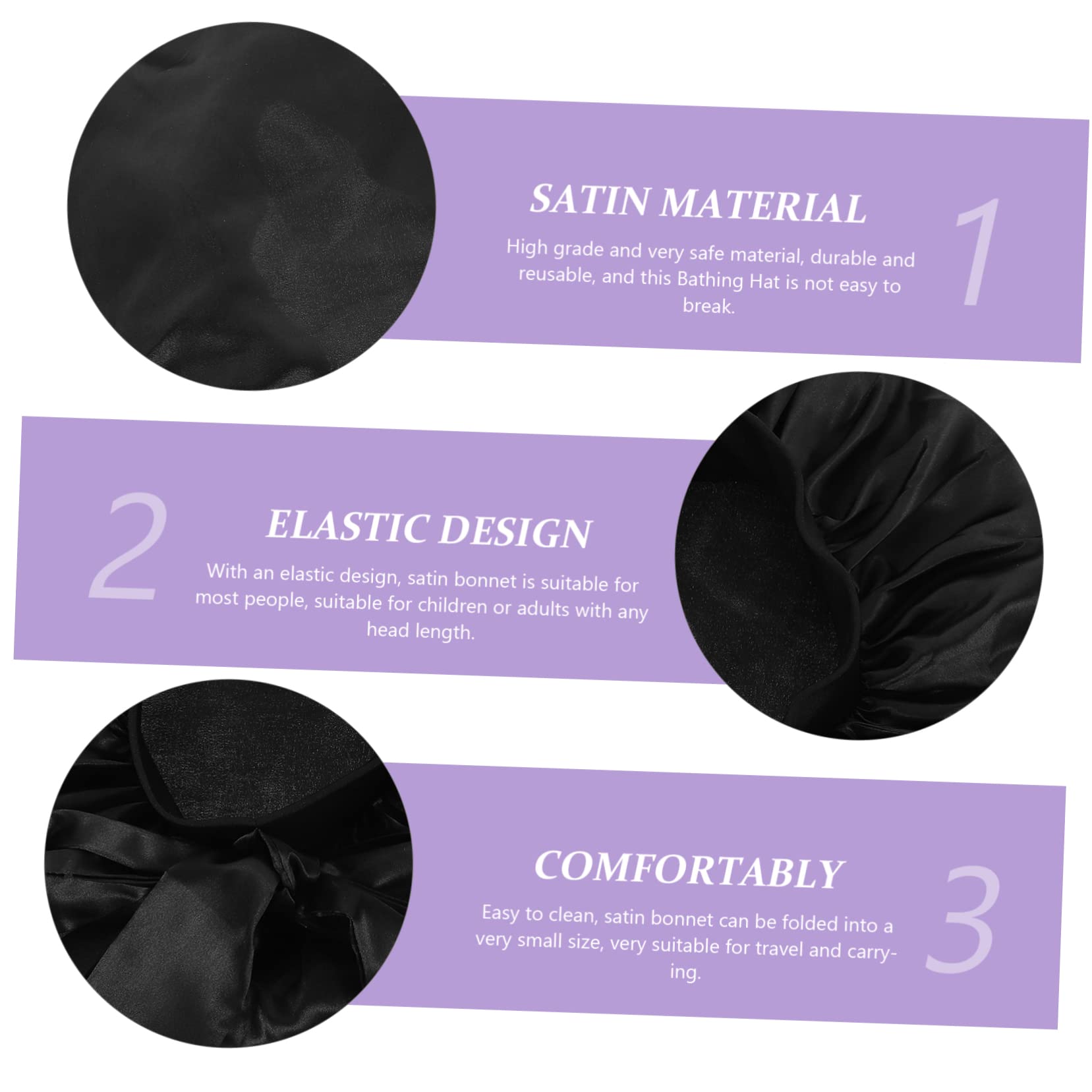DOITOOL 4stücke Bowknot Satin Duschhaube Für Locken Wiederverwendbare Elastische Badekappe Mit Breitem Band Für Schlaf Dusche Und Haarpflege Für Damen Und Reisen