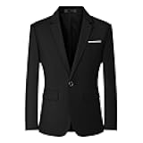 Mens Blazers Slim Fit Business Casual Men Suit Sport Coat One Button Travel Blazer Lightweight Suit Jacket
