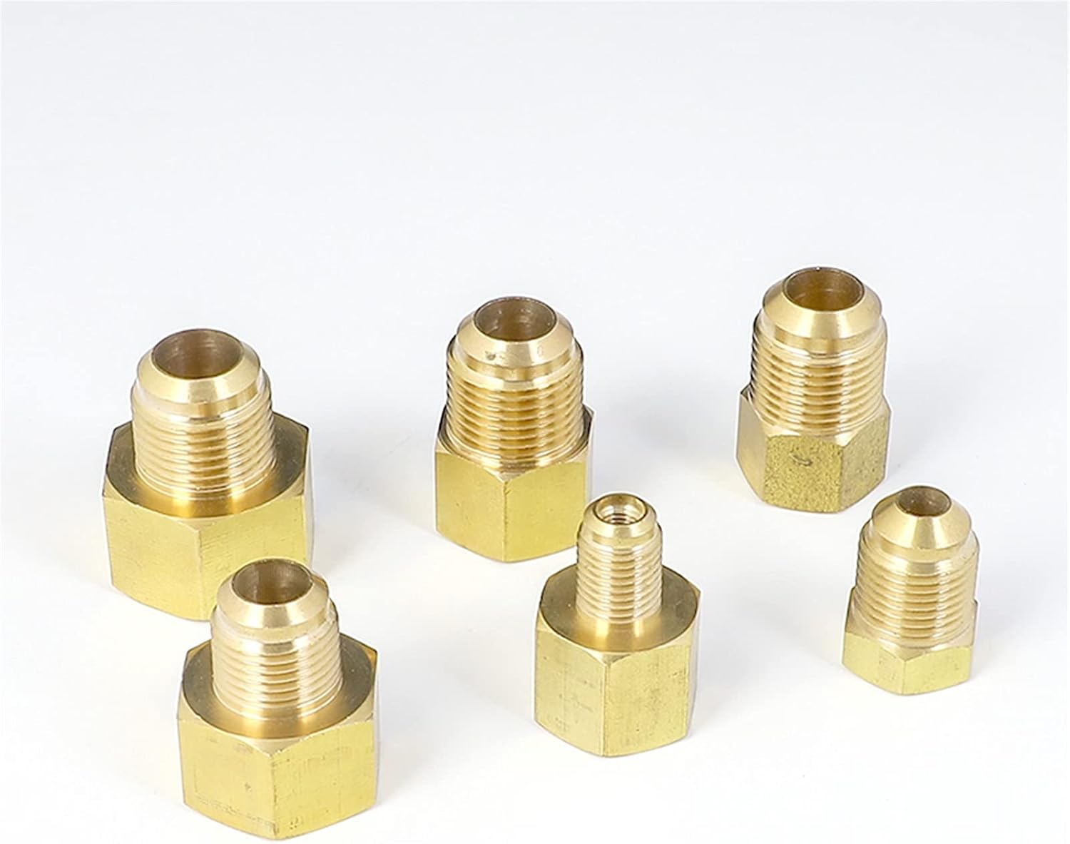 Garden Hose Fitting Connector,45 Degree 1/4" 3/8" 1/2" 3/4" Flare Reducing Fitting Reducer Brass Pipe Connector Water Gas Air Fuel, Long Service Life (Color : NO3 Female To NO2 M) (Color : NO3 Female